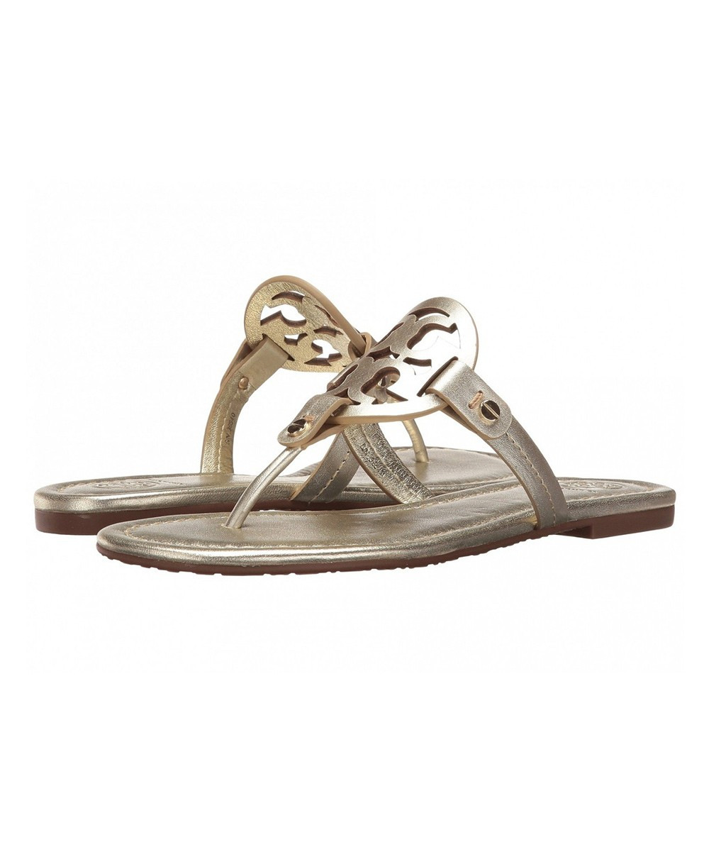 Tory Burch Women's Sandals SPARK - Sparkling Gold Miller Leather Sandal | Zulily