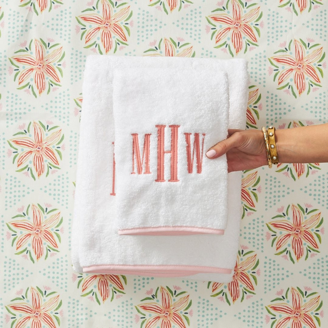 Piped Edge Hand Towels (pair) | Weezie Towels