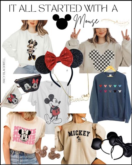 Disney. Disney world. Disneyland. Disney bound. Minnie ears. Mickey ears. Mickey sweatshirt. Disney outfit. Disney style. Disney sweatshirt. Disney belt bag. Disney jewelry  

#LTKunder50 #LTKfamily #LTKtravel