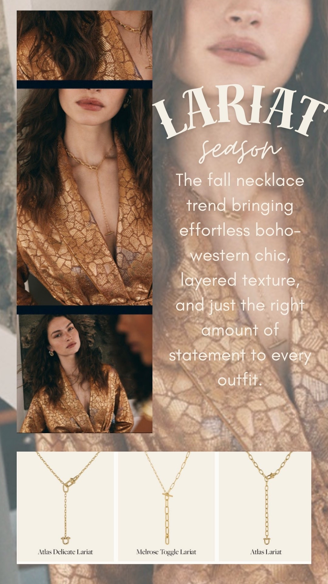 Lariat necklaces are having a major moment for fall, and I’m loving this boho-western take on the trend. 🤎 Think layered chains, mixed textures, organic details, and effortless pieces that look just as good worn solo as they do paired with your favorite necklace stack. They’re an easy way to add dimension and a little elevated texture to everything from jeans and boots to cozy sweaters and dresses. I linked my favorites  from Gorjana 

#FallFashion #LariatNecklace #NecklaceStacking #BohoStyle #WesternChic

#LTKSeasonal #LTKOver40 #LTKootd