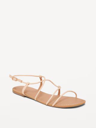 Faux-Leather Asymmetric Strappy Sandals for Women | Old Navy (US)