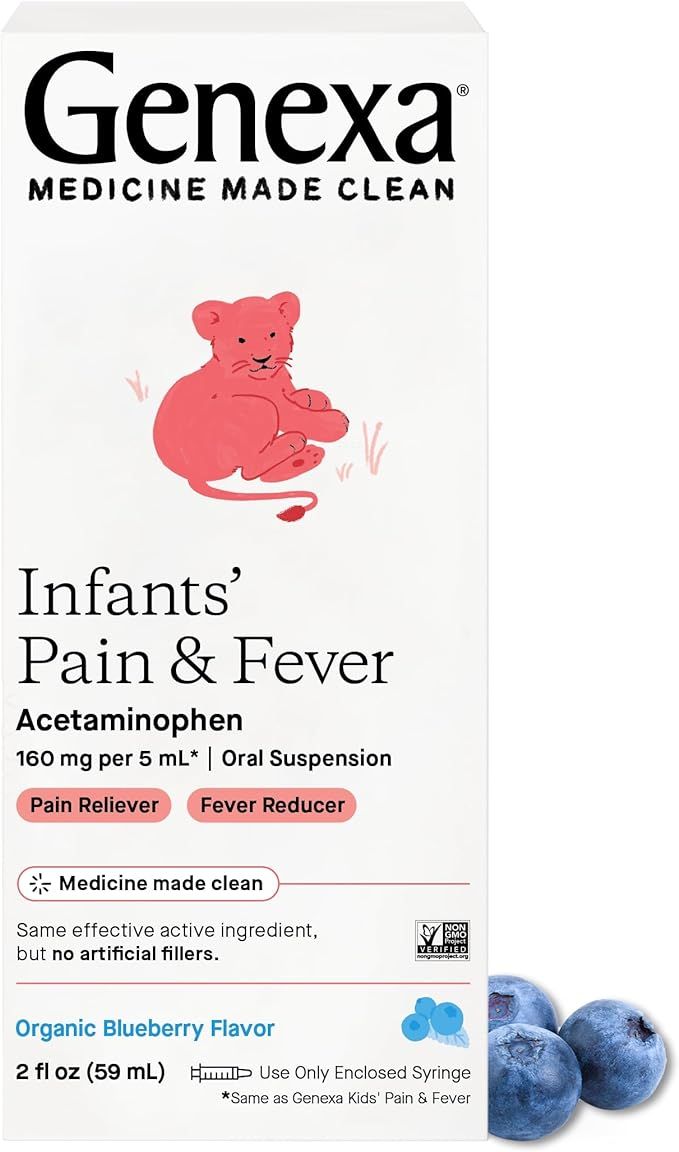 Genexa Infants’ Pain and Fever Reducer | Baby Acetaminophen, Dye Free, Liquid Oral Suspension M... | Amazon (US)