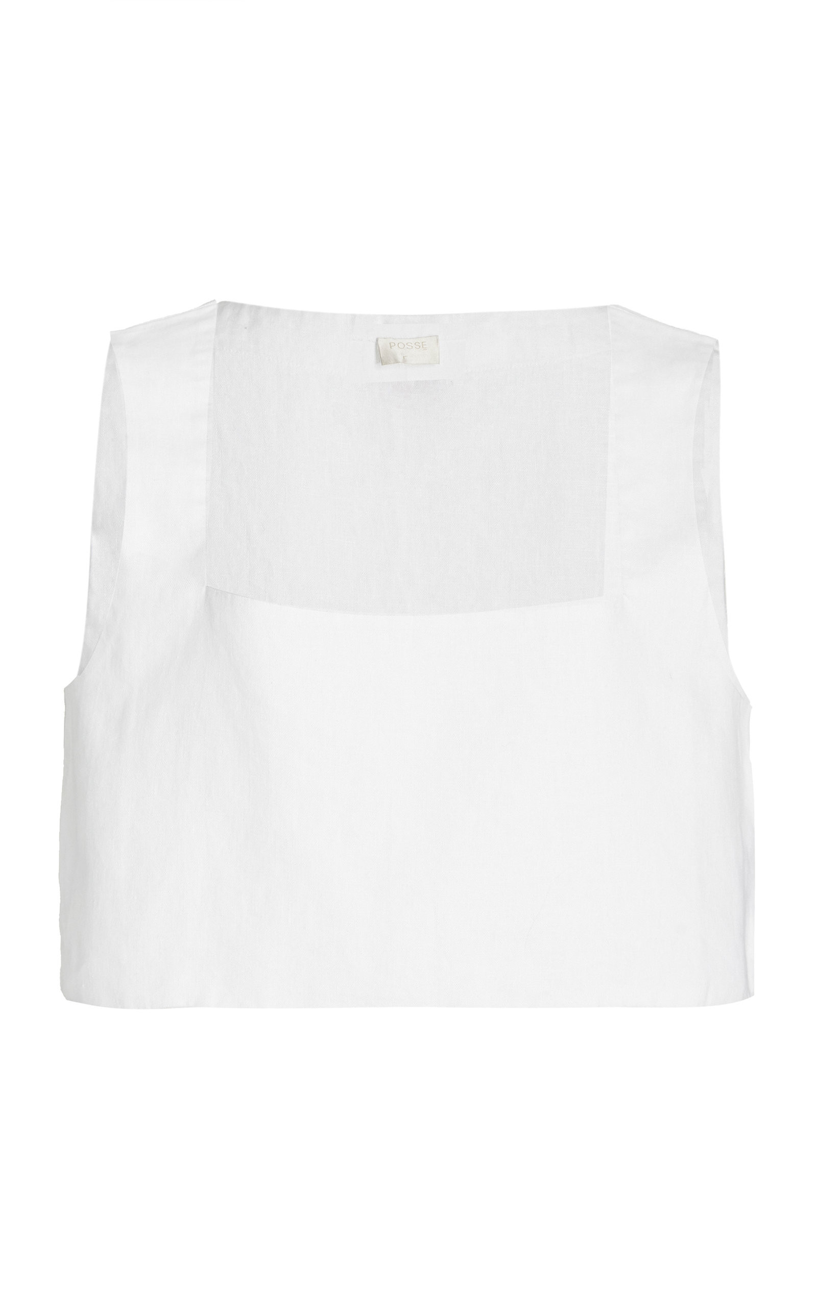 Posse - Exclusive Alice Linen Crop Top - Ivory - L - Moda Operandi | Moda Operandi (Global)