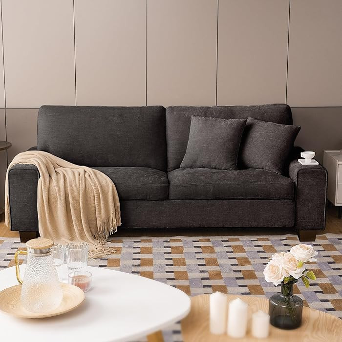 DOPEDIO Modern Loveseat Sofa for Living Room,Chenille Recliner, Removable Cover, Spring Cushions,... | Amazon (US)