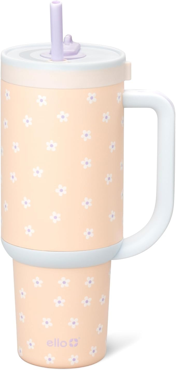 Ello Oasis 40 oz Tumbler with Handle & Retracting Straw | Reusable Insulated Stainless Steel Cup ... | Amazon (US)