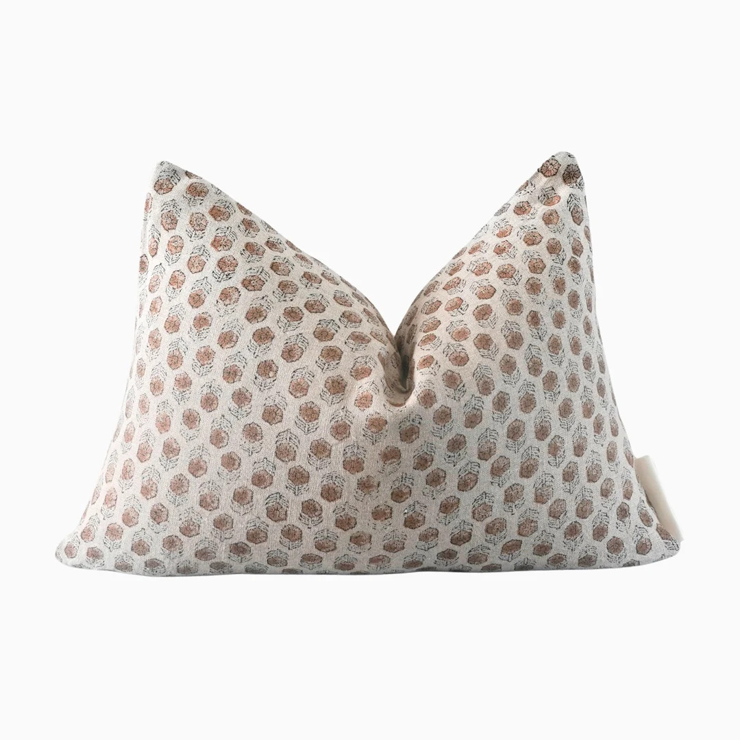 Lumbar Rust Brown Linen Pillow Cover, Terracotta Rust Natural Linen Pillow Covers, Boho Throw Pil... | Etsy (US)