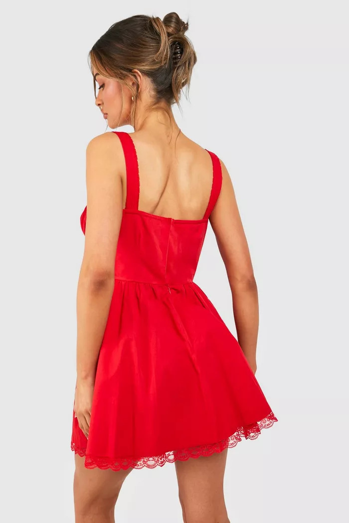 Cotton Strappy Milkmaid Mini Dress | boohoo (US & Canada)