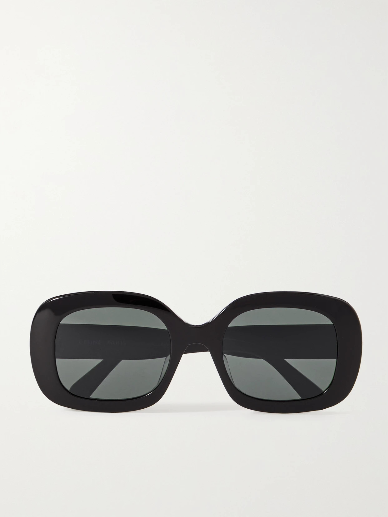 CELINE Eyewear - Triomphe Oval-frame Acetate Sunglasses - Black | NET-A-PORTER (US)