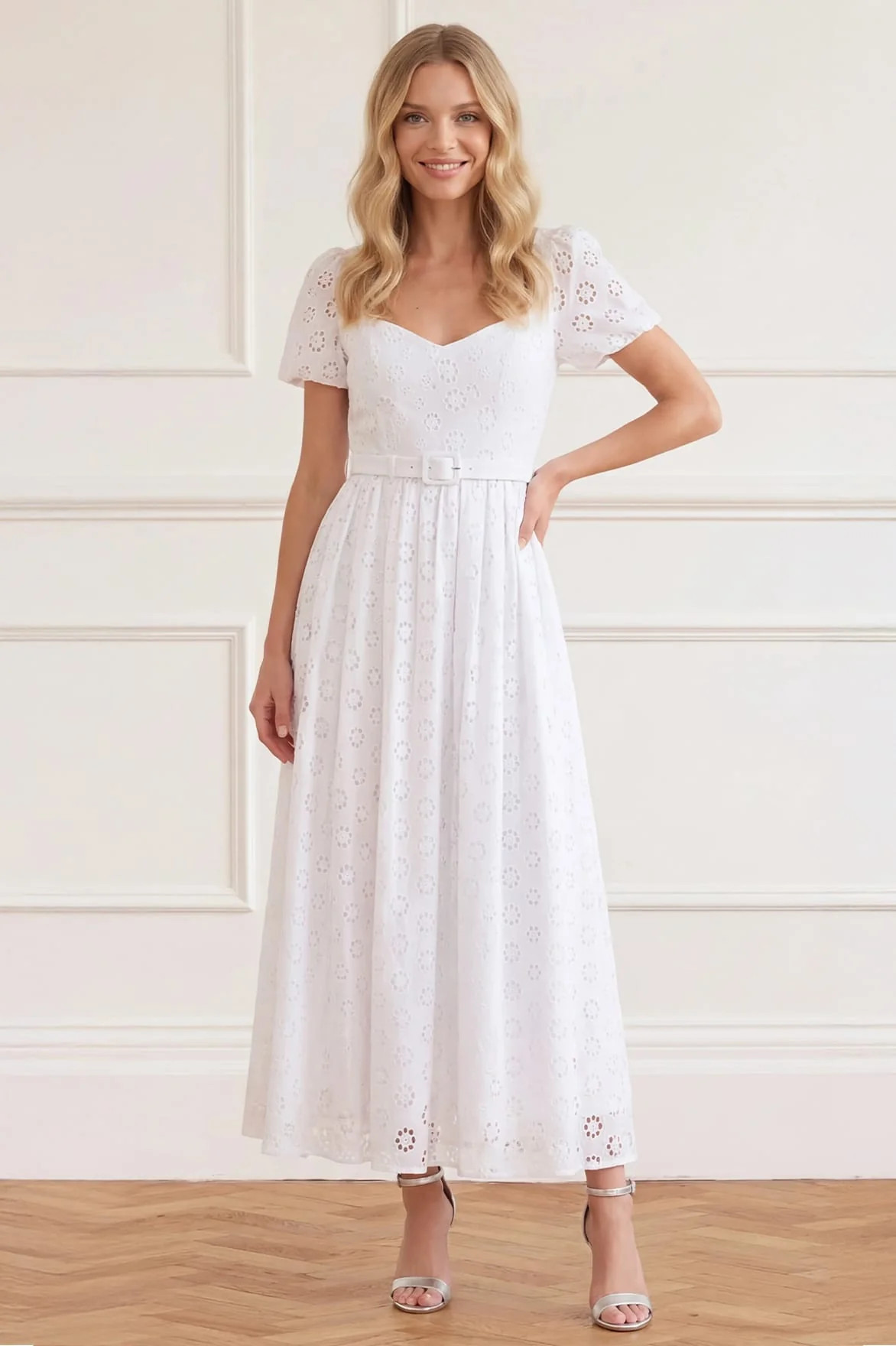 Romilly Cotton Broderie Ankle Gown | Needle & Thread
