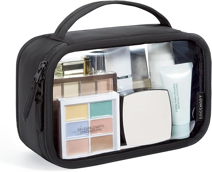 BAGSMART TSA-Approved Toiletry Bag, Large Opening Clear Makeup Bag with Handle, Quart Sized Trave... | Amazon (US)