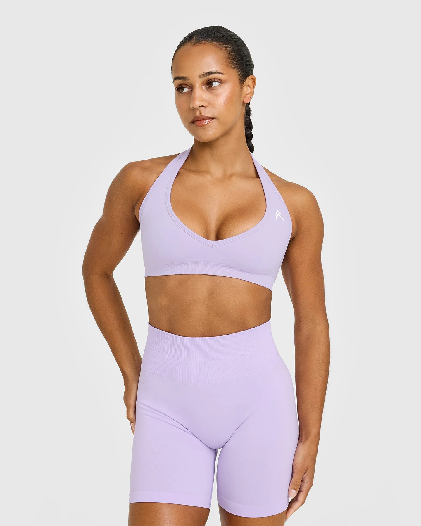 Effortless Seamless Halter Neck Sports Bra | Lavender Purple | Oner Active (UK / US)