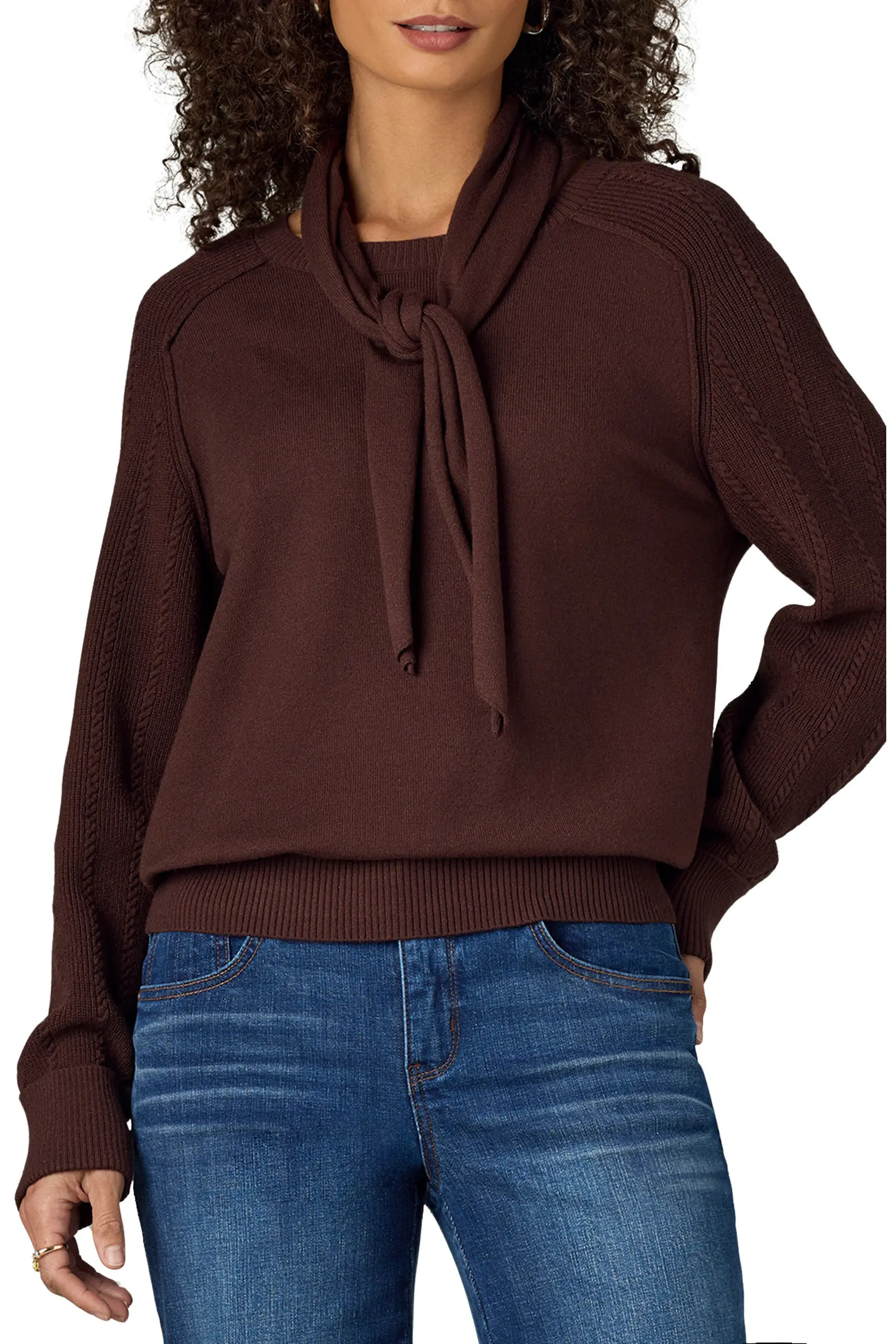 Tie Neck Sweater (Women) | Nordstrom | Nordstrom