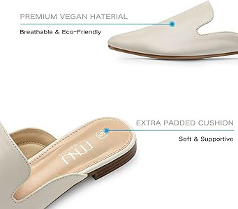 MUSSHOE Mules for Women Flats Comfortable Pointed Toe Women Mules | Amazon (US)