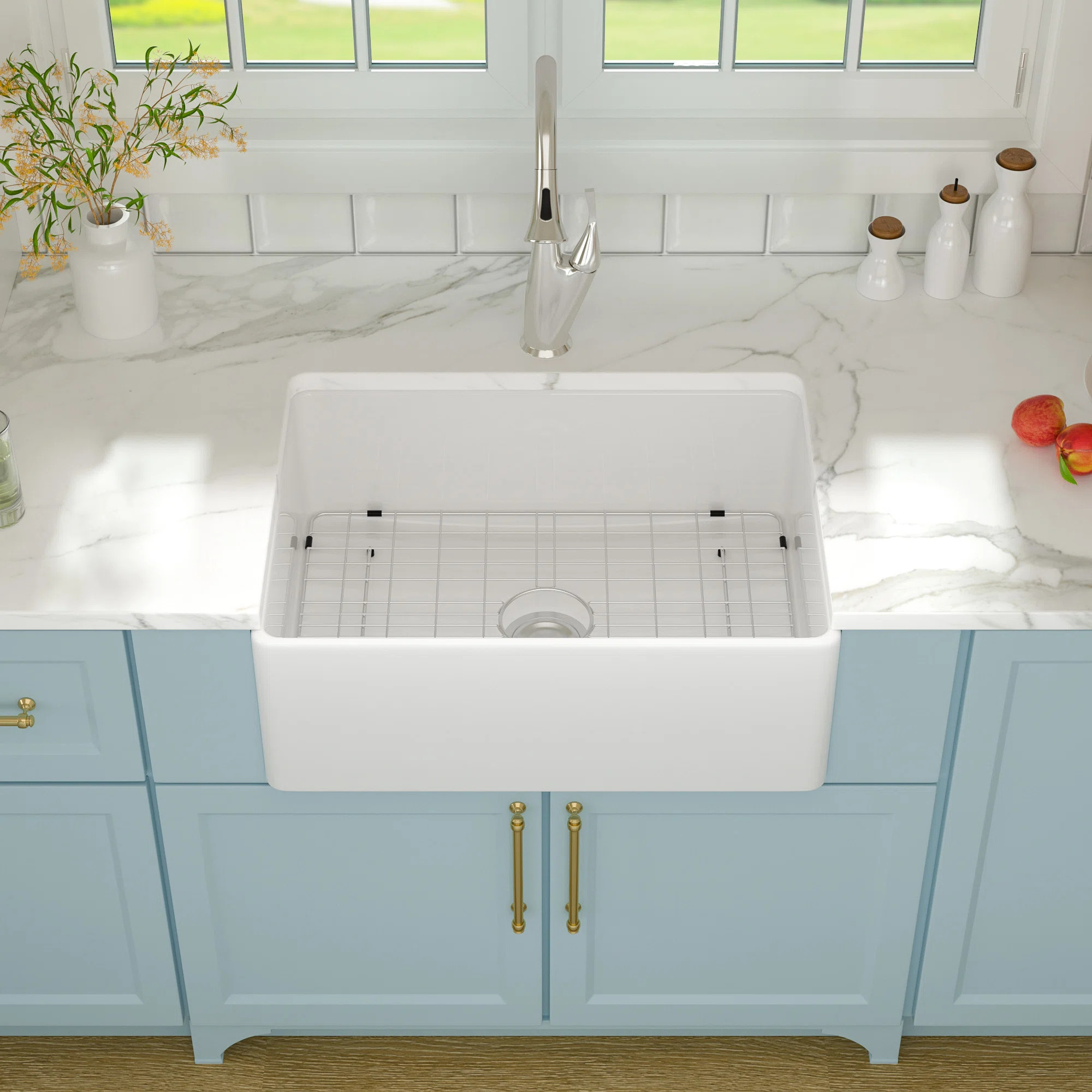 28'' L Farmhouse / Apron Single Bowl Ceramic Kitchen Sink ALC28WACSL | Wayfair North America