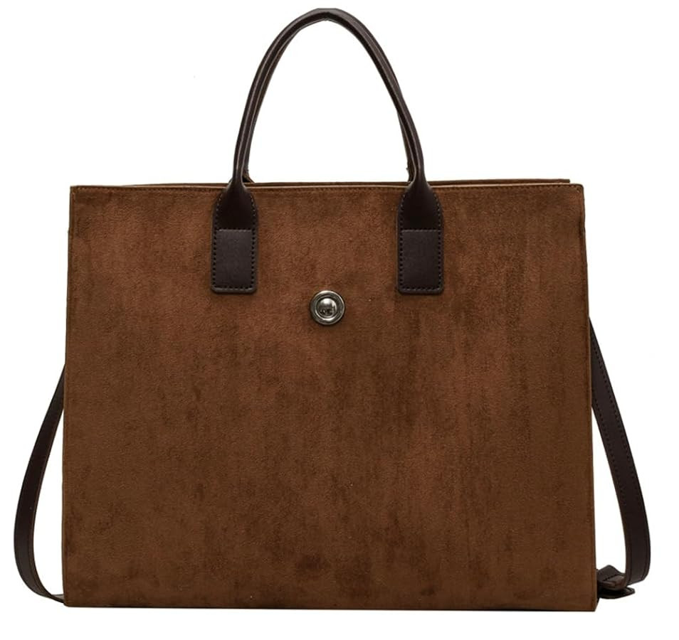 Suede Tote Handbag Winter Fall Shoulder Bag Purse for Women Men Adjustable Strap Trendy Crossbody... | Amazon (US)