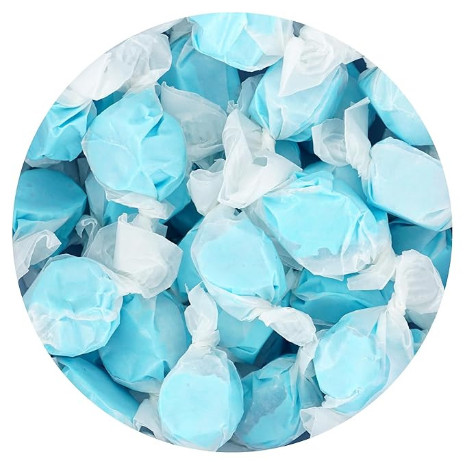 Blue Raspberry Salt Water Taffy, 1 Pound Bulk Bag, Blue Taffy, Individually Wrapped Blue Candy | Amazon (US)