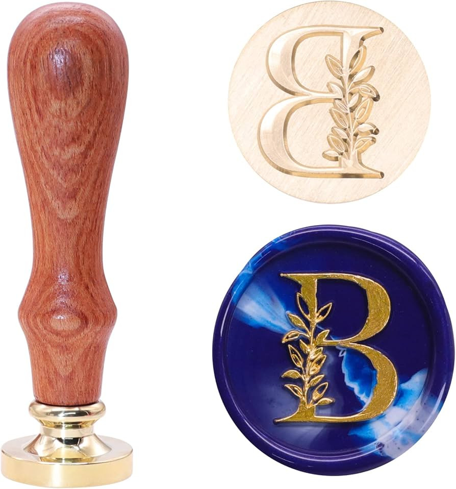 SWANGSA Initial Alphabet B Wax Seal Stamp, Vintage Elegant Botanical Leaves Letter Sealing Stamp ... | Amazon (US)