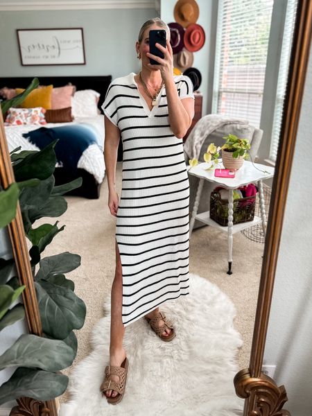 Striped knit dress on Amazon
Fits tts + wearing a small 

#LTKFindsUnder50 #LTKWorkwear #LTKStyleTip