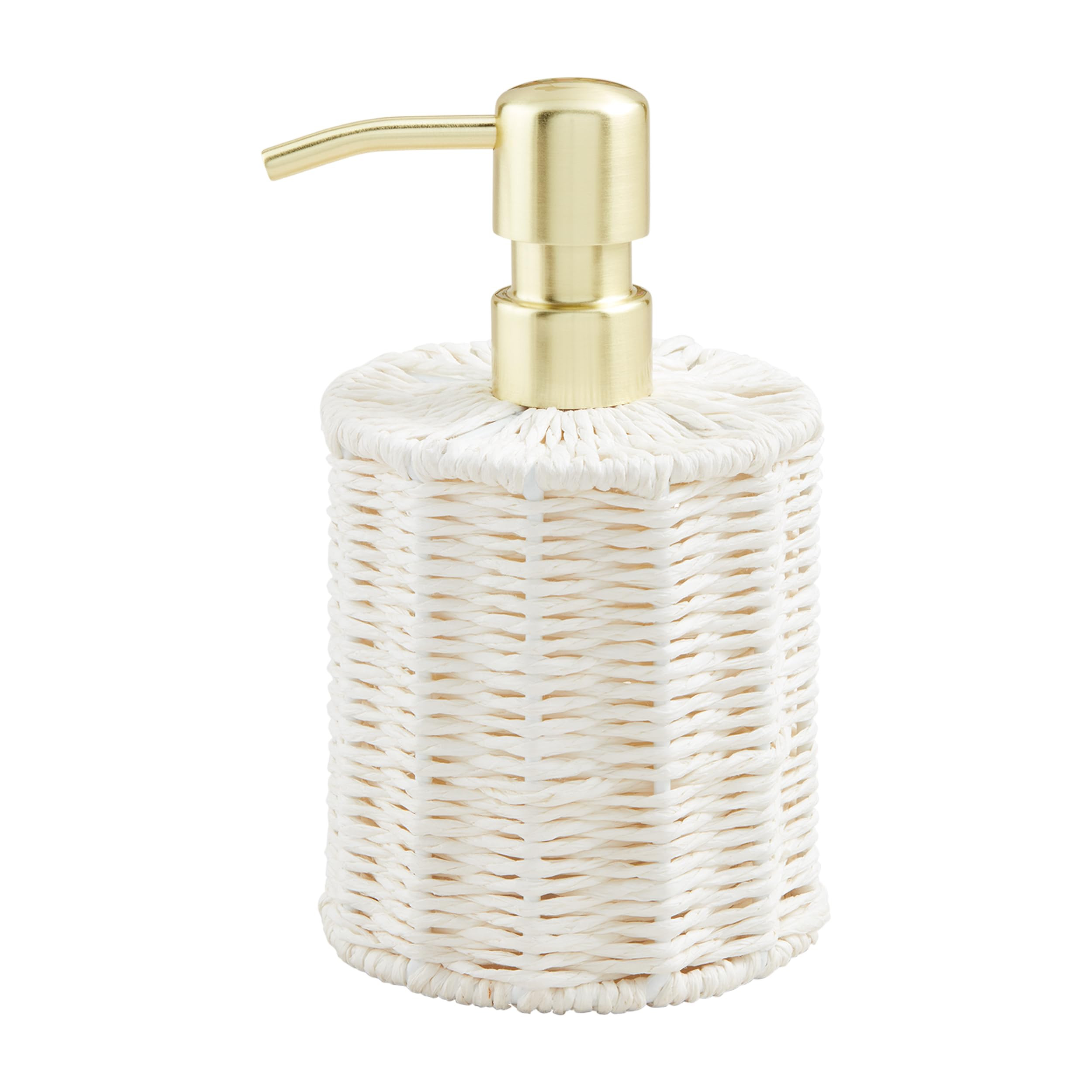 Mud Pie White Woven Seagrass Soap Pump; 6" x 3 1/2" Dia | Amazon (US)