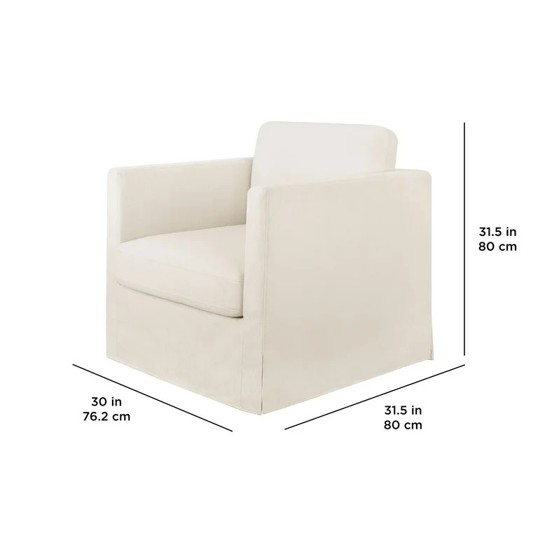 Better Homes & Gardens Waylen Slipcover Swivel Chair, Cream, by Dave & Jenny Marrs | Walmart (US)