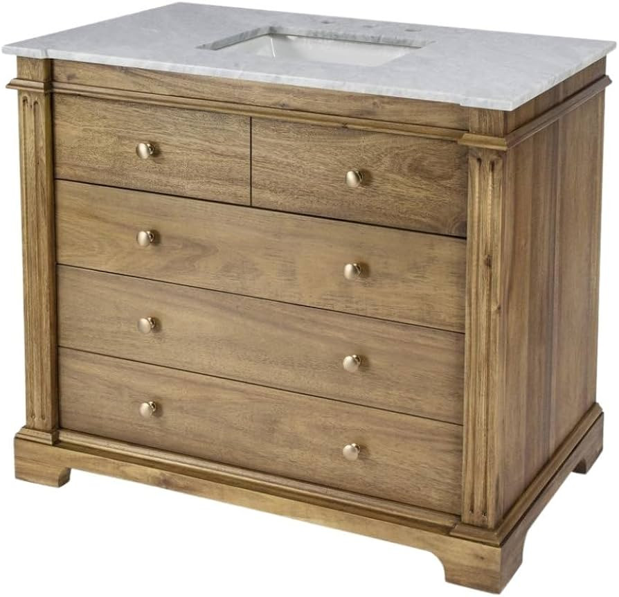 Starlight Canyon Home 42 Inch Vanity with Top \u2013 Light Brown Bathroom Vanity Cabinet with Car... | Amazon (US)