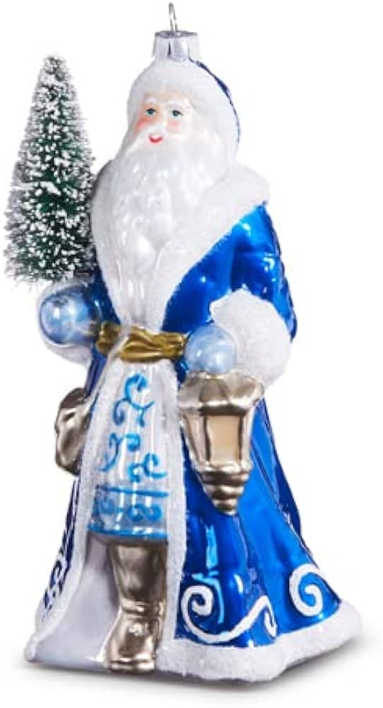 RAZ Imports Santa with Tree Ornament, 7-inch Height, Glass and Plastic | Amazon (US)