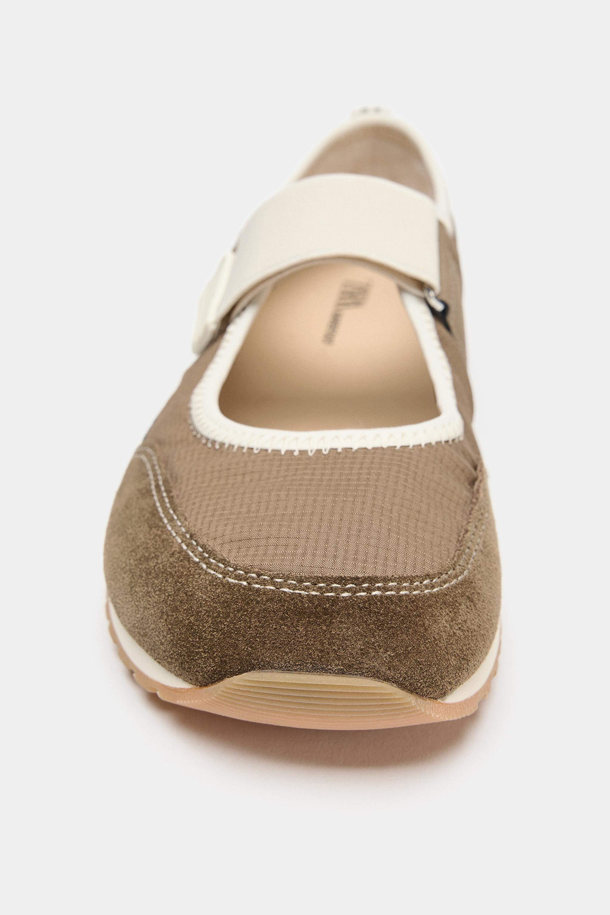 Sporty BAREFOOT ballet flats offering a more natural stride thanks to a wide, functional toecap t... | Zara UK