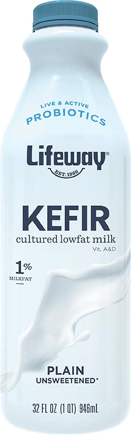 Lifeway, Plain, Unsweetened Cultured Low-fat Milk Kefir, Refrigerated 32 fl oz Plastic Bottle | Walmart (US)