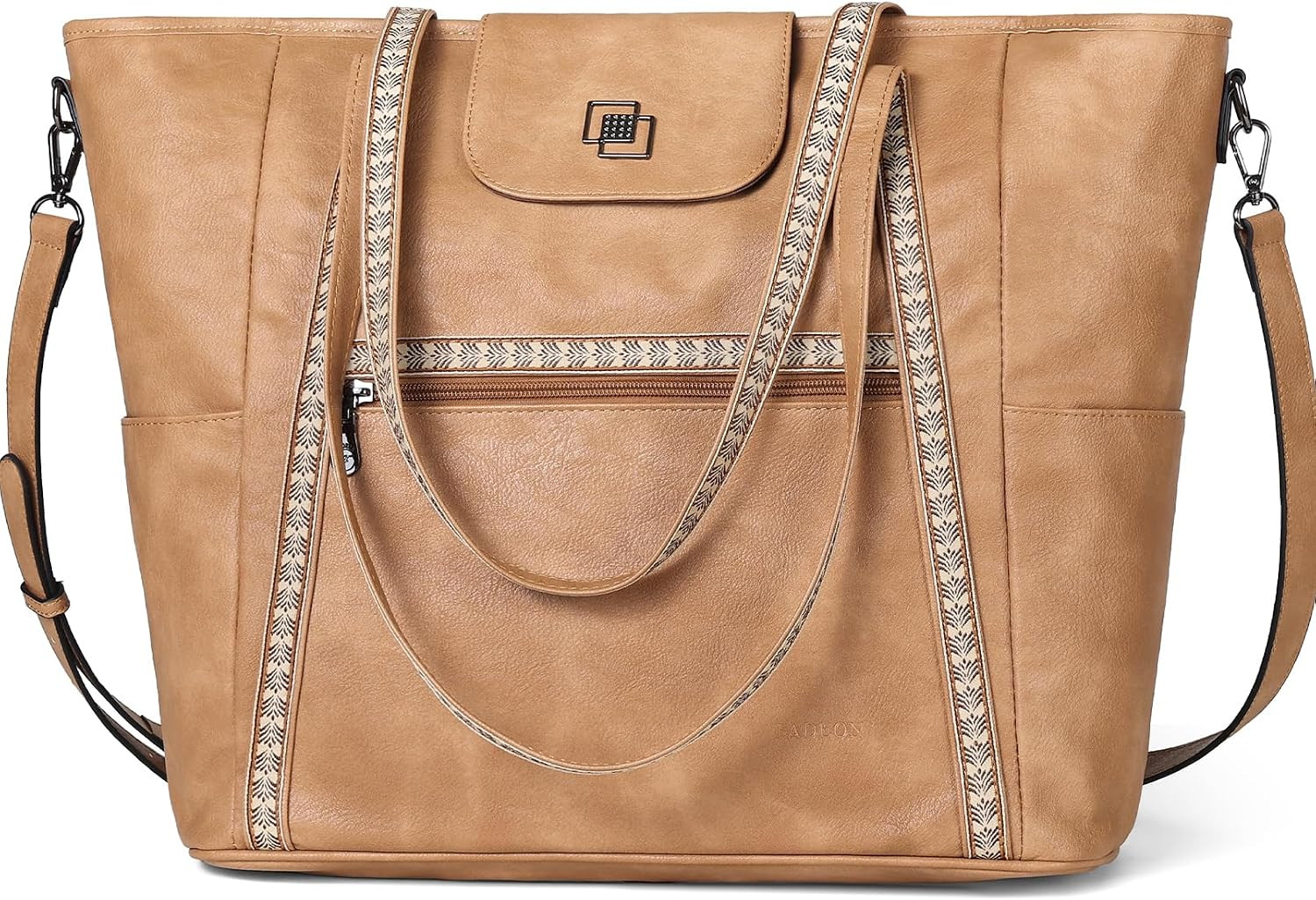 Large Laptop Tote Bag for Women Designer Leather Laptop Bag, 15.6in | Amazon (US)