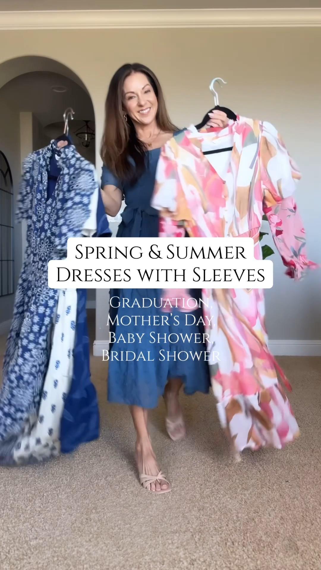 Amazon Dresses with sleeves perfect for graduation, Mother's Day, baby showers, bridal showers, church, brunch all size small. For reference: I'm 5'1", 107lbs.

#LTKMothersDay #LTKPetite #LTKOver40