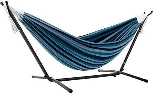 Amazon.com : Vivere UHSDO9-39 Double Cotton Hammock with Space Saving Steel Stand, 450 lb Capacit... | Amazon (US)