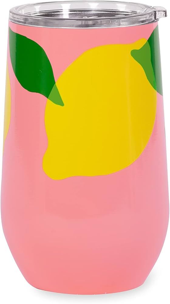 Kate Spade New York Insulated Stainless Steel Wine Tumbler, 16 Ounce Double Wall Tumbler, Pink St... | Amazon (US)