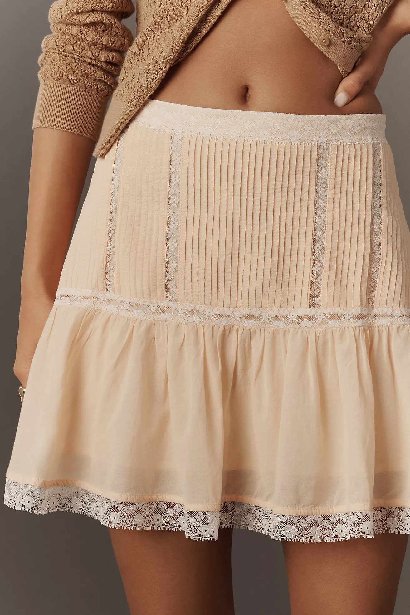 By Anthropologie Lace Frill Mini Skirt | Anthropologie (US)