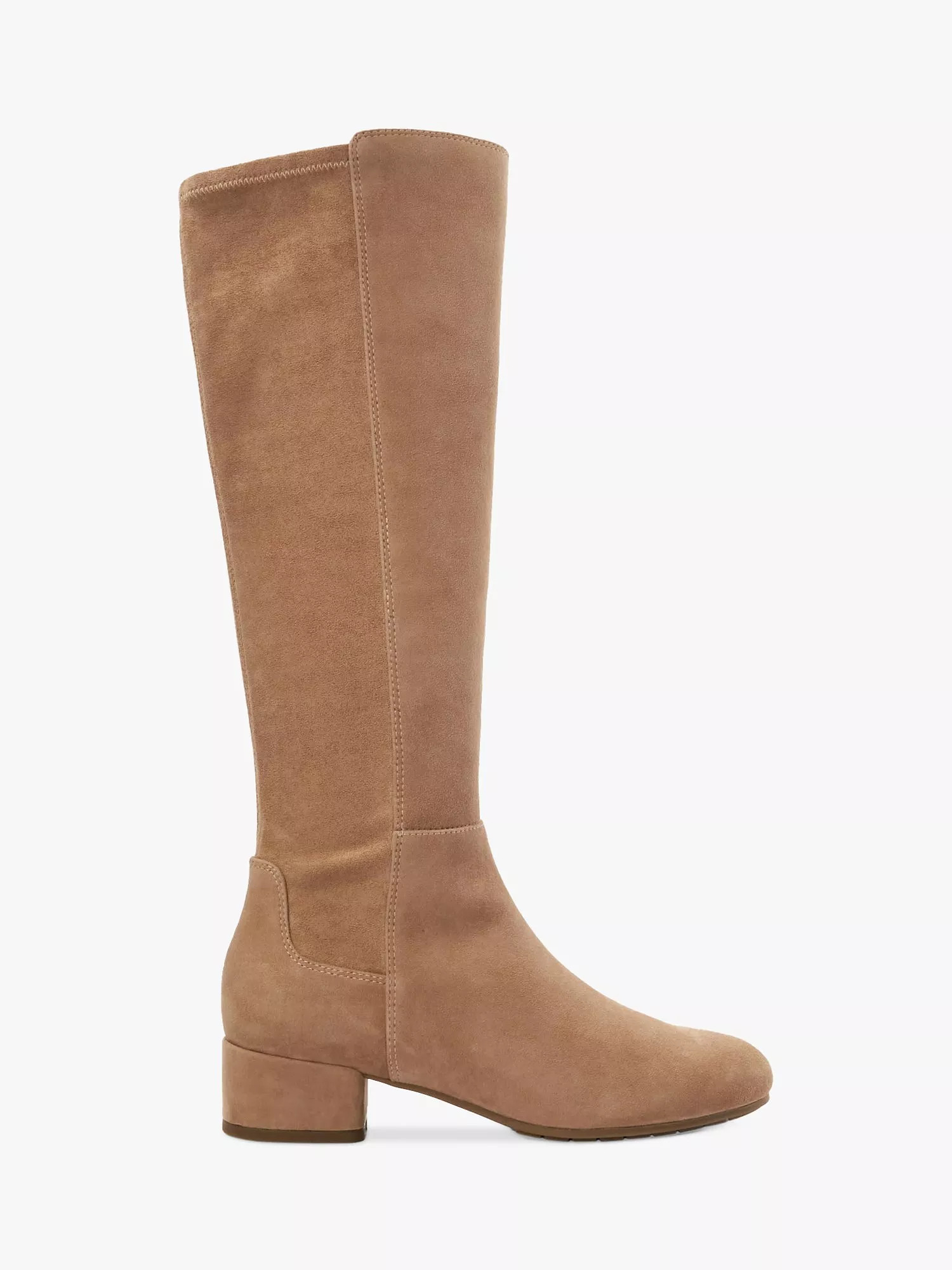DuneTayla Suede Knee High Boots, Caramel | John Lewis (UK)