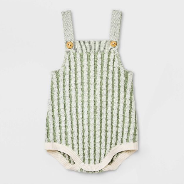 Baby Braided Cable Sweater Romper - Cat & Jack™ Sage Green | Target