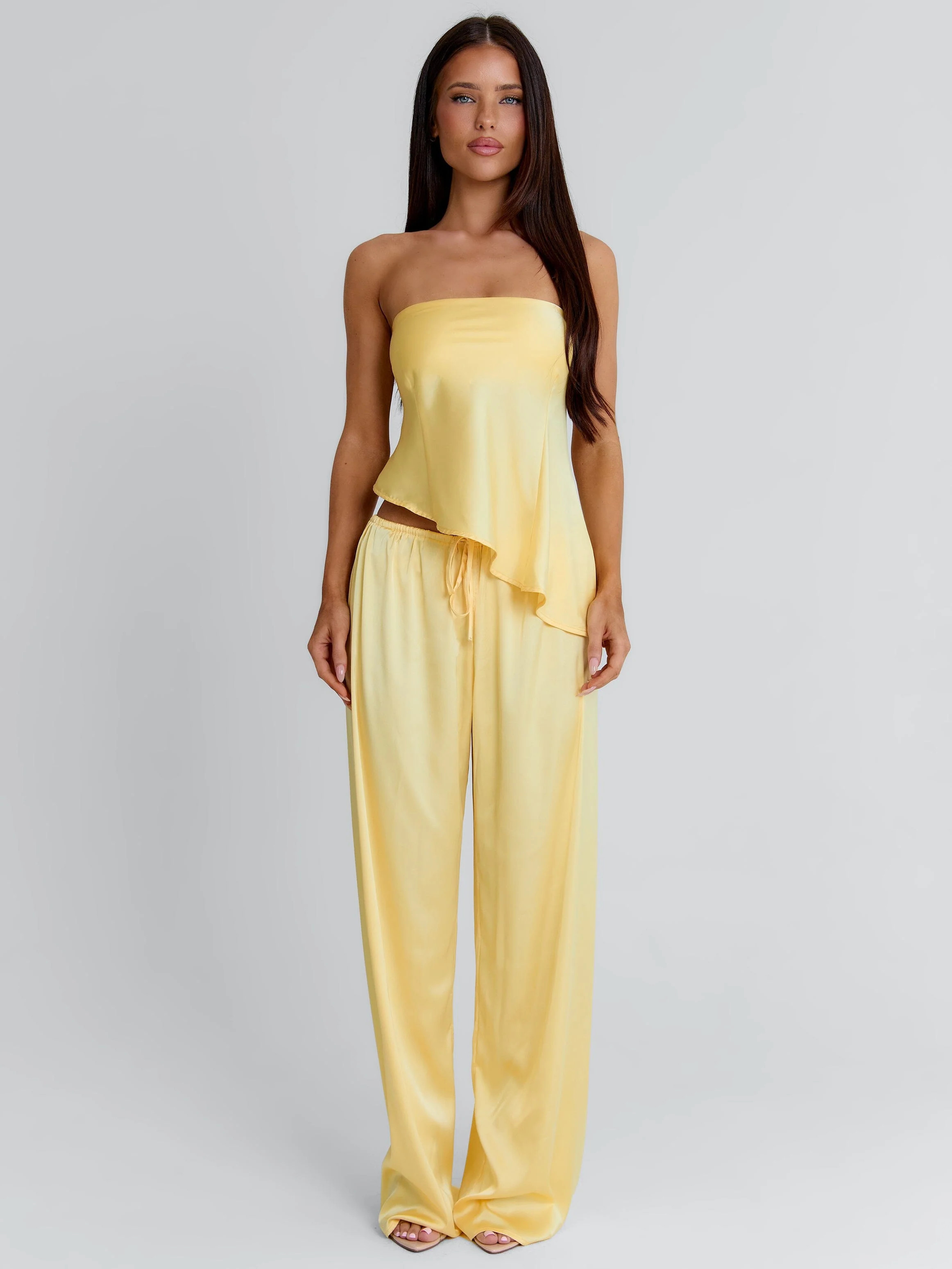 CLOVELLY SATIN PANTS YELLOW | Outcast (US & UK)