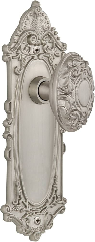 Nostalgic Warehouse Victorian Plate Privacy Victorian Door Knob in Satin Nickel | Amazon (US)