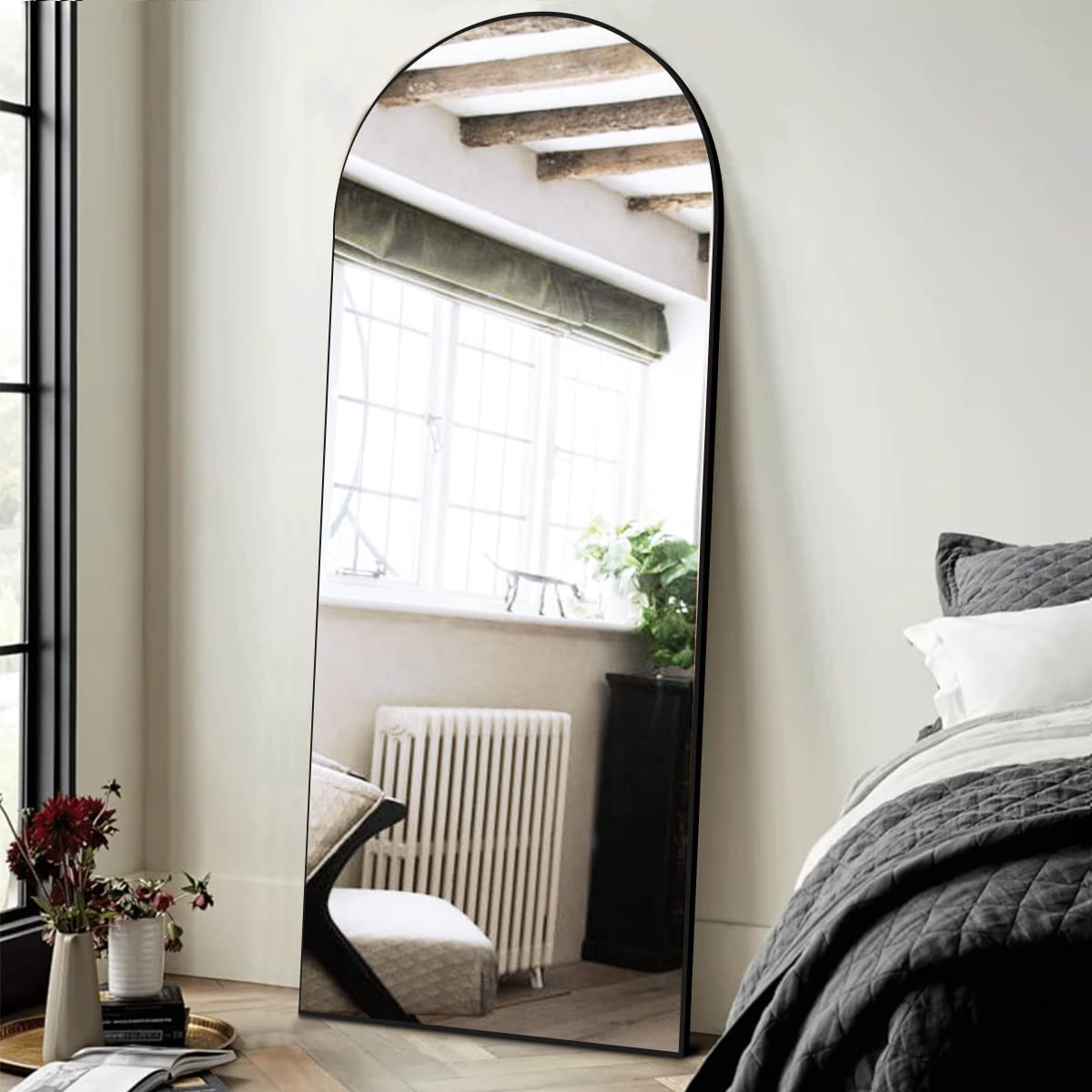 ITSRG Floor Mirror Full Length, Arched Floor Mirror, Wall Mirror Full Length, Black Mirror Full Leng | Amazon (US)