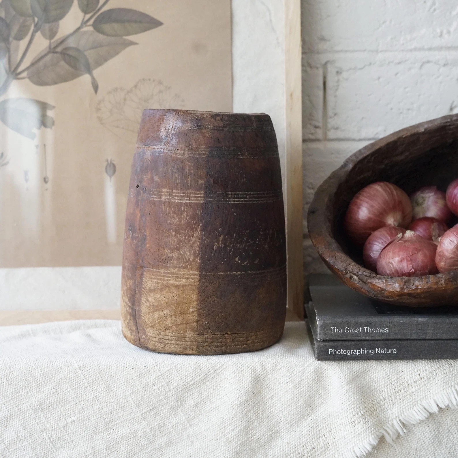 vintage wood vase. rustic reclaimed wood vase. primitive indian wood decor. rustic wood flower va... | Etsy (Global)