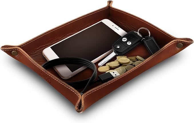 Londo Genuine Leather Tray Organizer Caddy, Practical Storage Box Valet for Wallets, Watches, Key... | Amazon (US)