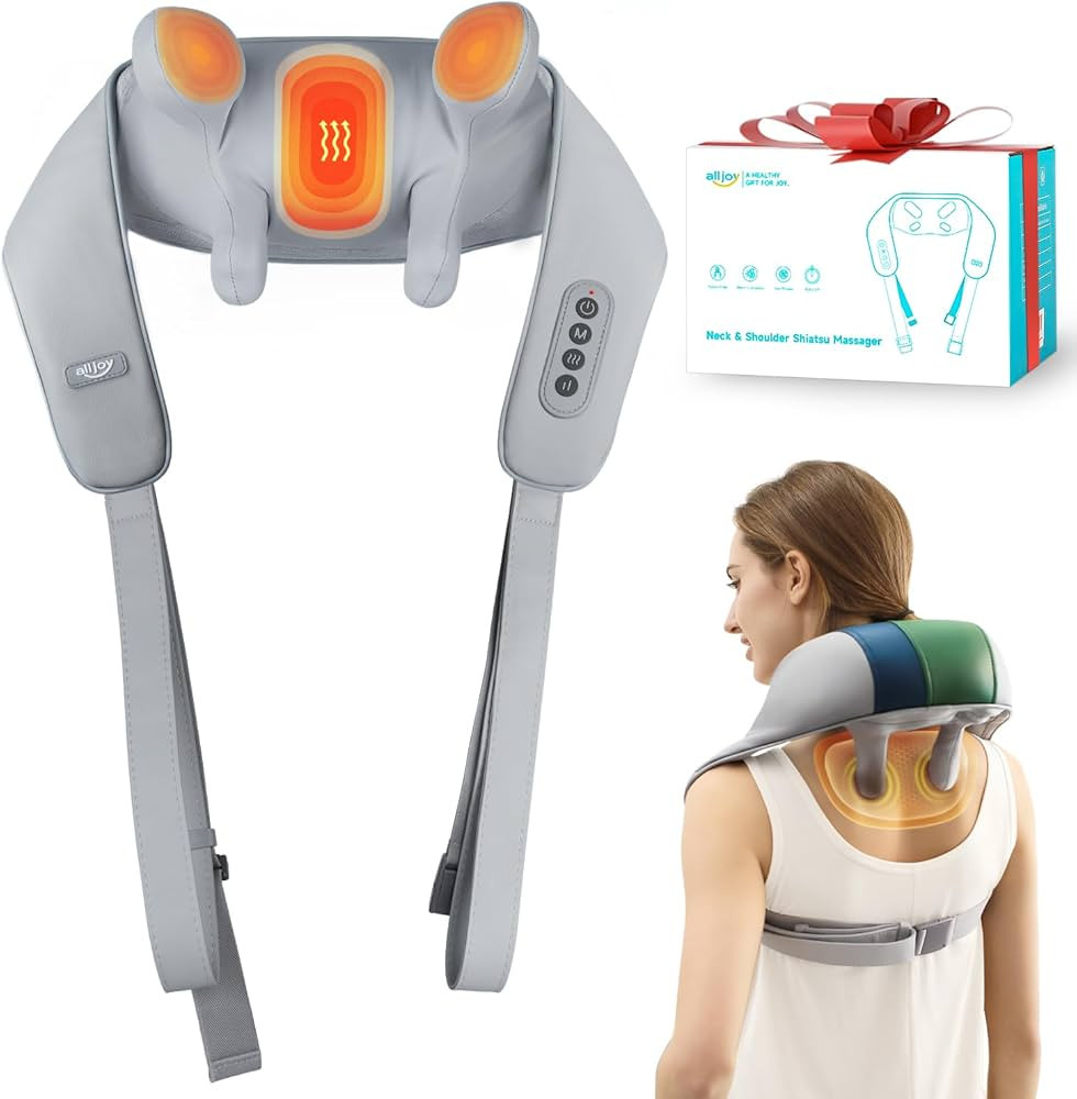 ALLJOY Neck and Shoulder Massager with Heat, Cordless Shiatsu 4D Deep Tissue Kneading Massage for... | Amazon (US)