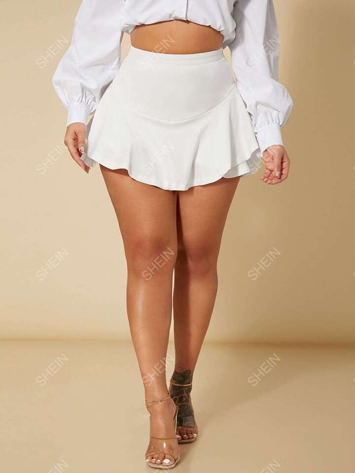 SHEIN x Marika Sila SHEIN SXY Summer High Waist Ruffle Hem Skort | SHEIN
