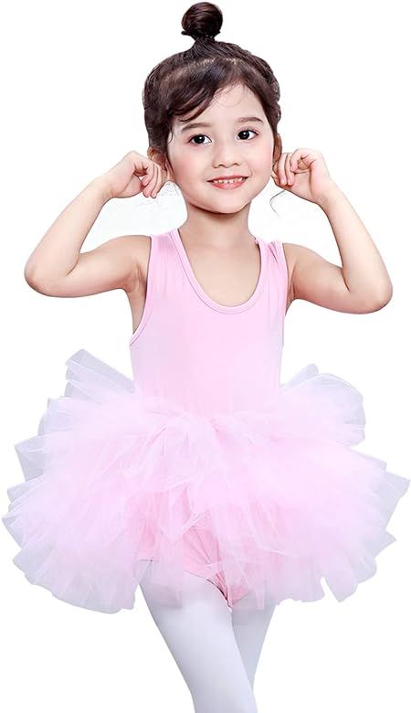 Girls' Camisole Dance Tutu Leotard with Fluffy 4-Layers Ballet Dress for Dance, Gymnastics and Ba... | Amazon (US)