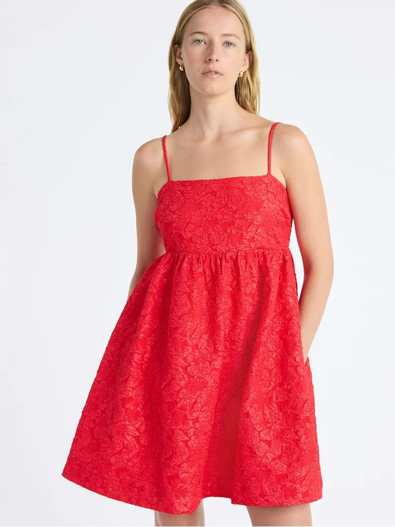 Free Assembly Women's and Women's Plus Sleeveless Lace Babydoll Dress with Pockets, Size XS-4X | Walmart (US)