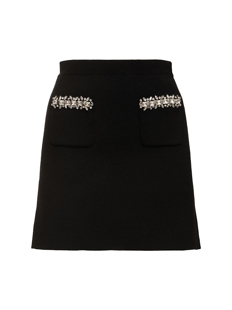 Embellished knit mini skirt | Luisaviaroma
