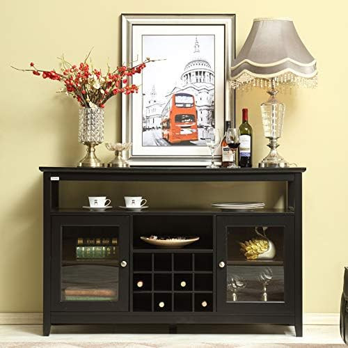 Mixcept 52" Concise Wooden Sideboard Wine Cabinet Buffet Table Tall Console Dining Server Storage... | Amazon (US)