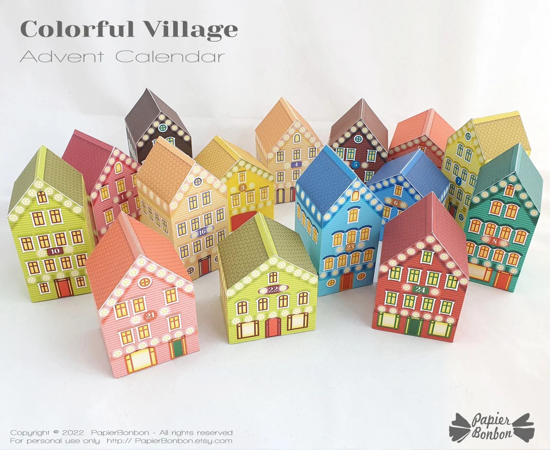 Nordic Village Advent Calendar, 24 Advent Box for a Christmas Countdown - Etsy | Etsy (US)