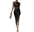 SOLY HUX Women's Cut Out Twist Front Split Bodycon Midi Dress Sleeveless Sexy Pencil Tank Dresses | Amazon (US)