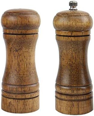 uxcell Pepper Grinder and Salt Shaker Set 5.5 Inch Wooden Pepper Mills Shaker with Adjustable Coarse | Amazon (US)