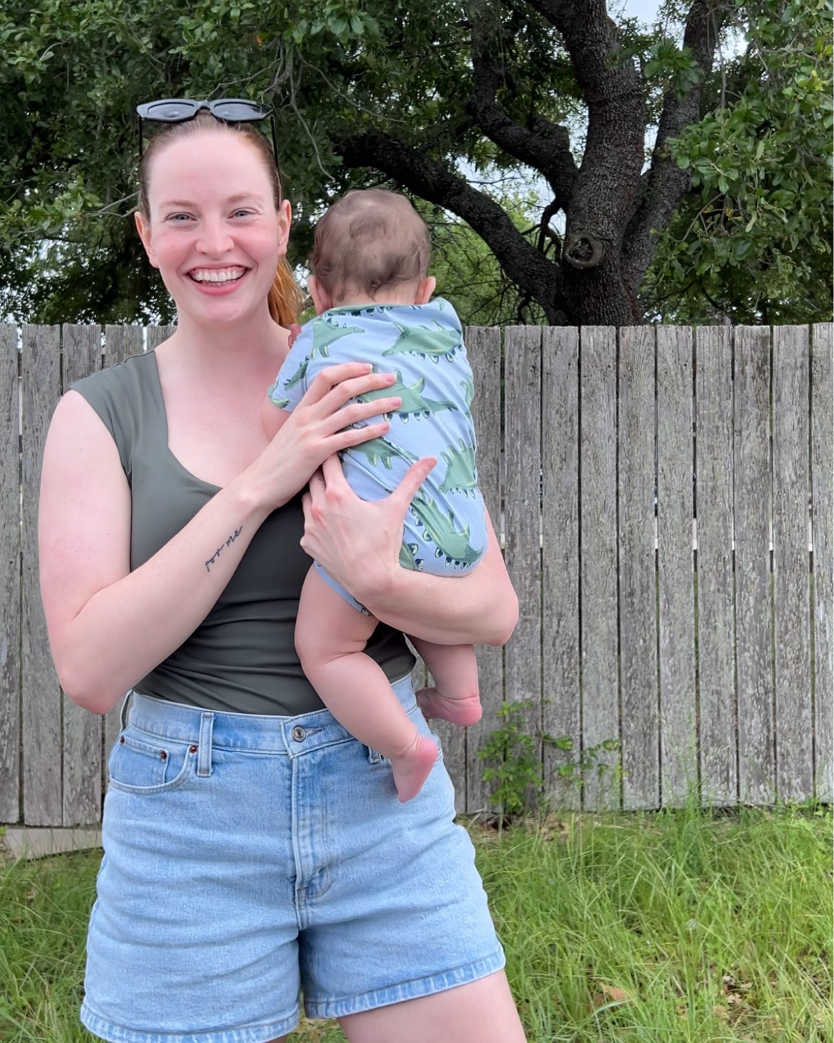 Jean shorts for summer and the cutest baby boy romper from Walmart. Walmart baby clothes. Walmart baby boy clothing  

#LTKfamily #LTKfindsunder50 #LTKbaby